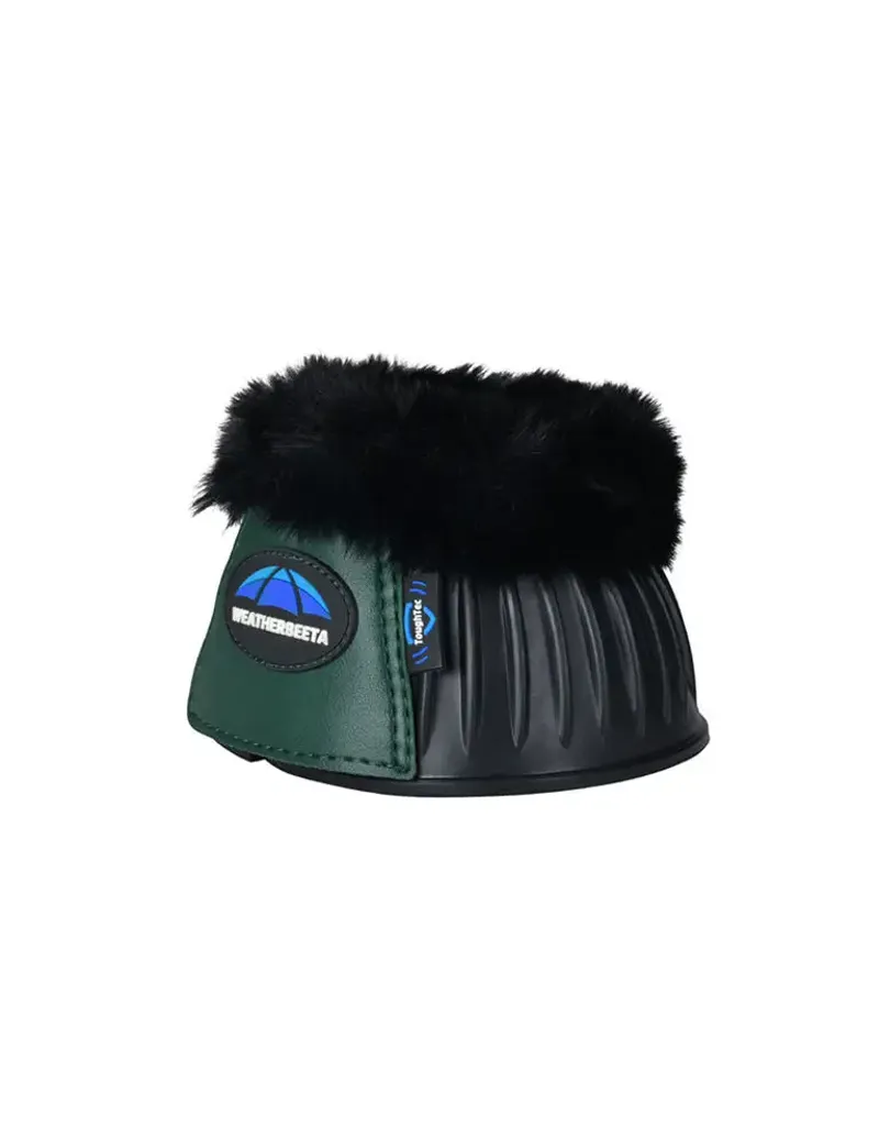 WeatherBeeta Tough-Tec Prime Fleece Trim Rubber Bell Boots - Black/Forest Green-2
