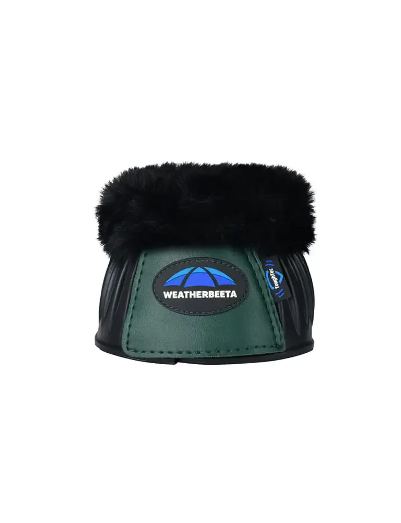 WeatherBeeta Tough-Tec Prime Fleece Trim Rubber Bell Boots - Black/Forest Green-1