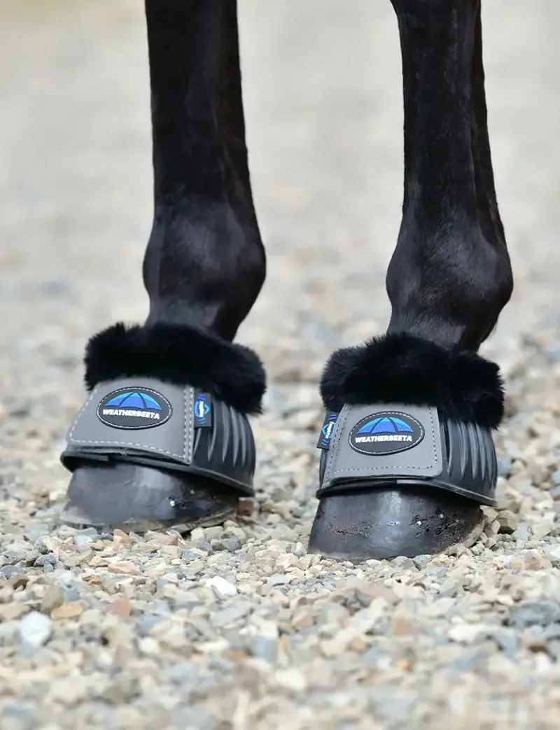 WeatherBeeta Tough-Tec Prime Fleece Trim Rubber Bell Boots - Black/Grey-5