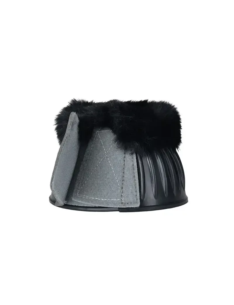 WeatherBeeta Tough-Tec Prime Fleece Trim Rubber Bell Boots - Black/Grey-3