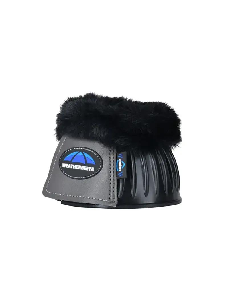 WeatherBeeta Tough-Tec Prime Fleece Trim Rubber Bell Boots - Black/Grey-2