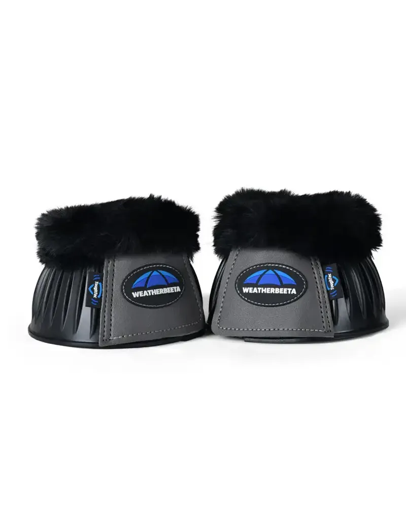 WeatherBeeta Tough-Tec Prime Fleece Trim Rubber Bell Boots - Black/Grey