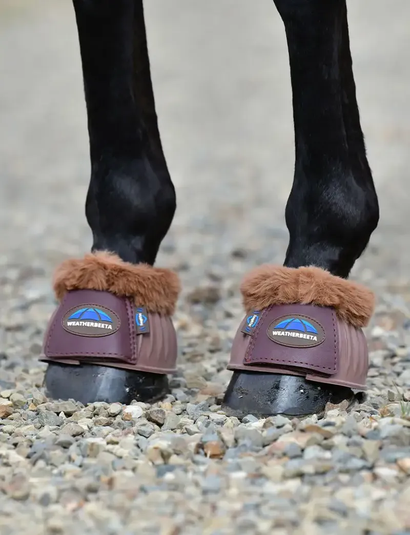 WeatherBeeta Tough-Tec Prime Fleece Trim Rubber Bell Boots - Brown/Brown-5