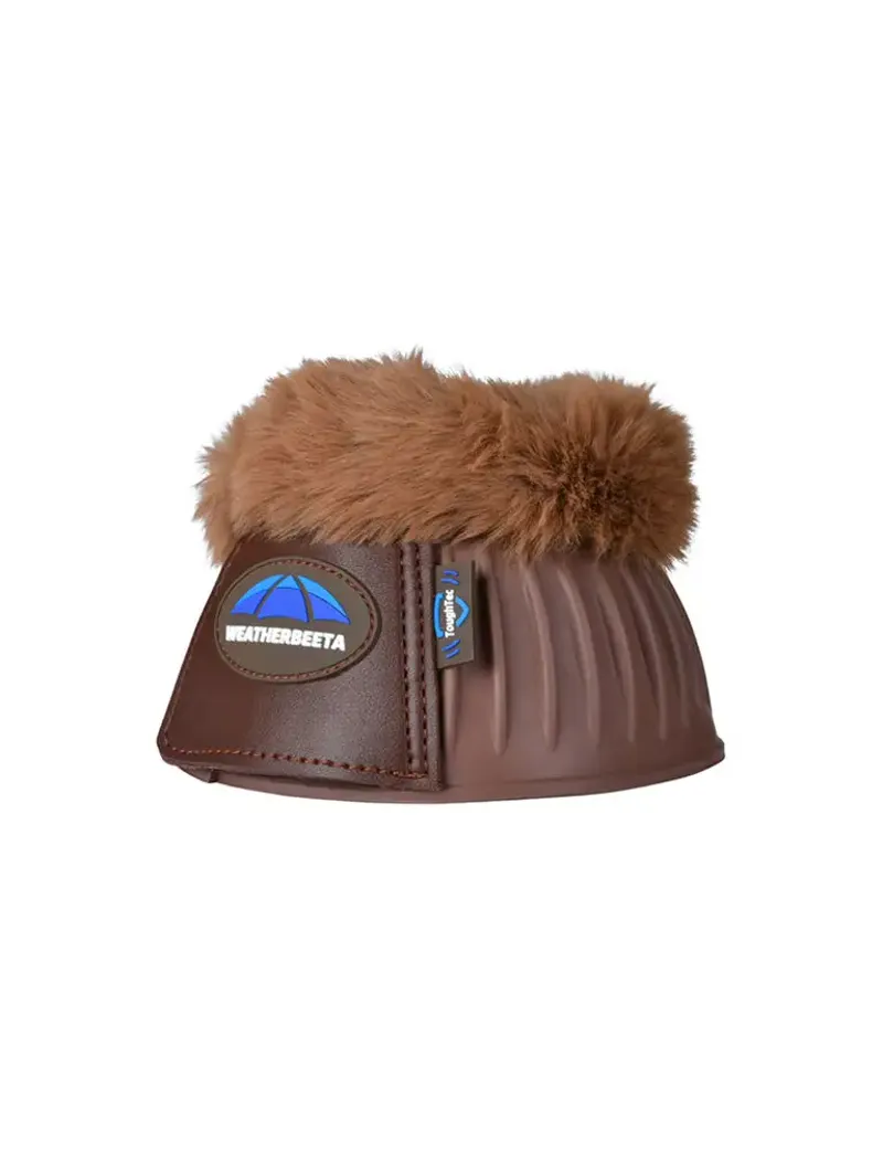 WeatherBeeta Tough-Tec Prime Fleece Trim Rubber Bell Boots - Brown/Brown-2