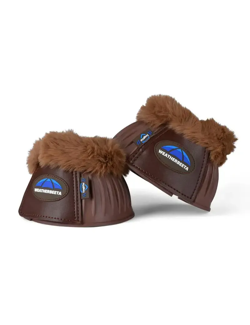 WeatherBeeta Tough-Tec Prime Fleece Trim Rubber Bell Boots - Brown/Brown