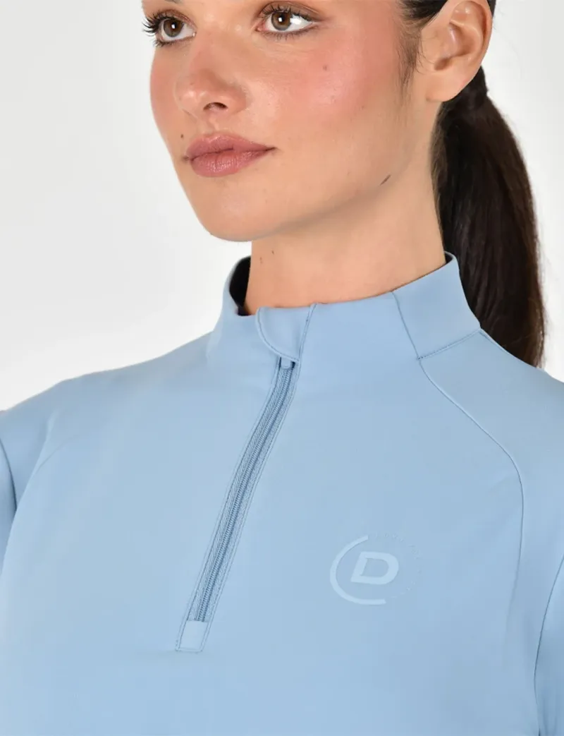 Dublin Brushed Fitted Ladies Base Layer Riding Top - Blue Fog-3