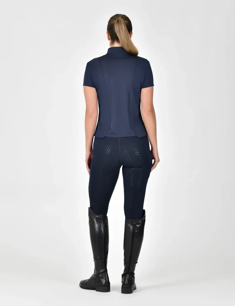 Dublin Fitted 1/4 Zip Ladies Top - Navy-2