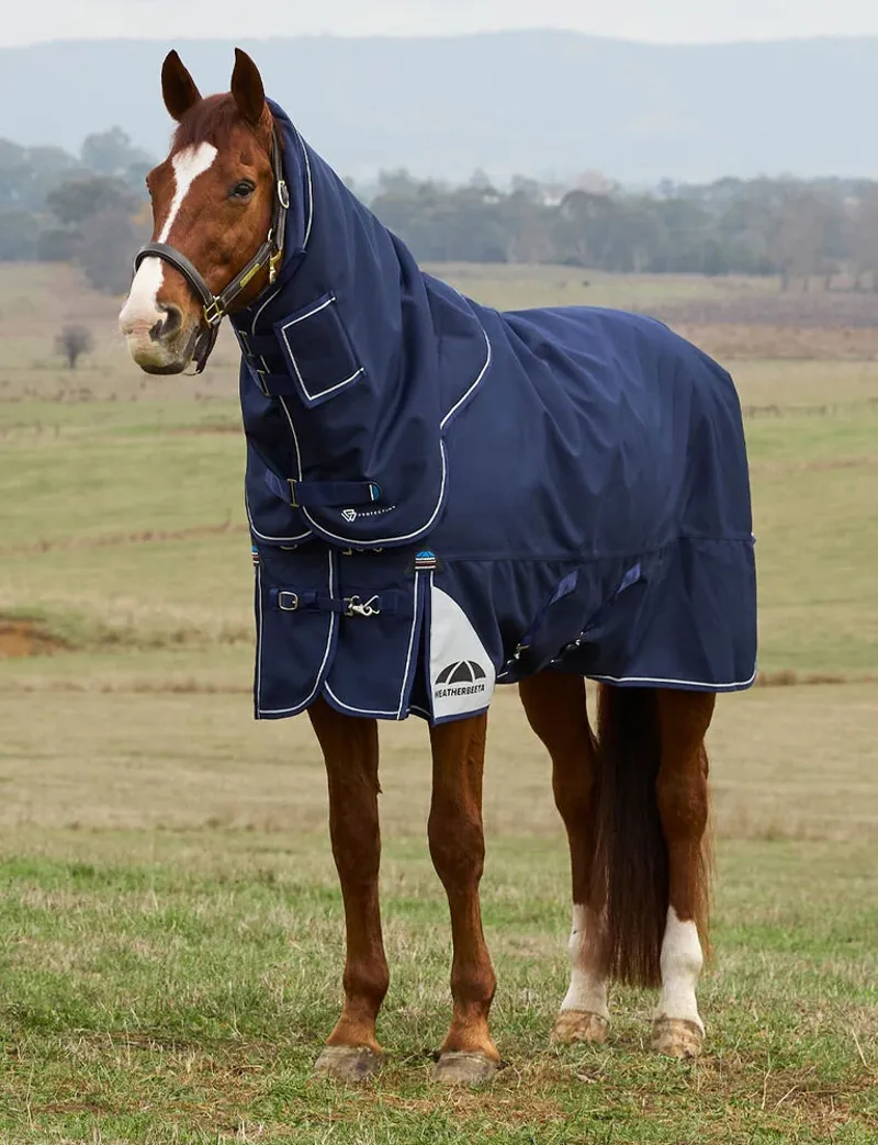 WeatherBeeta ComFiTec Ultra Detach-A-Neck 100g Turnout Rug - Navy