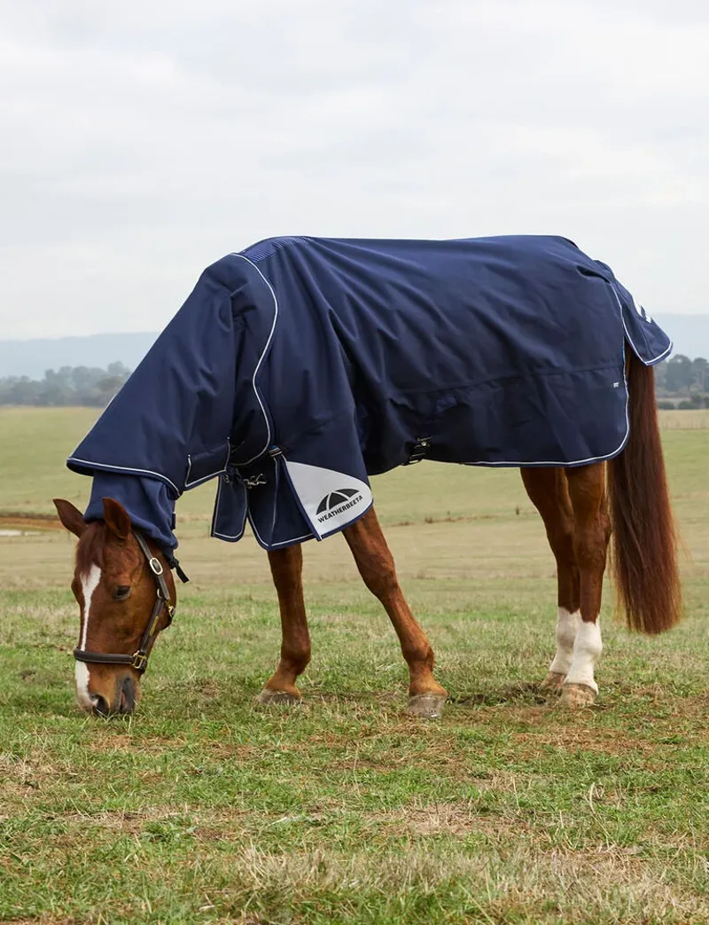 WeatherBeeta ComFiTec Ultra Detach-A-Neck 100g Turnout Rug - Navy-2
