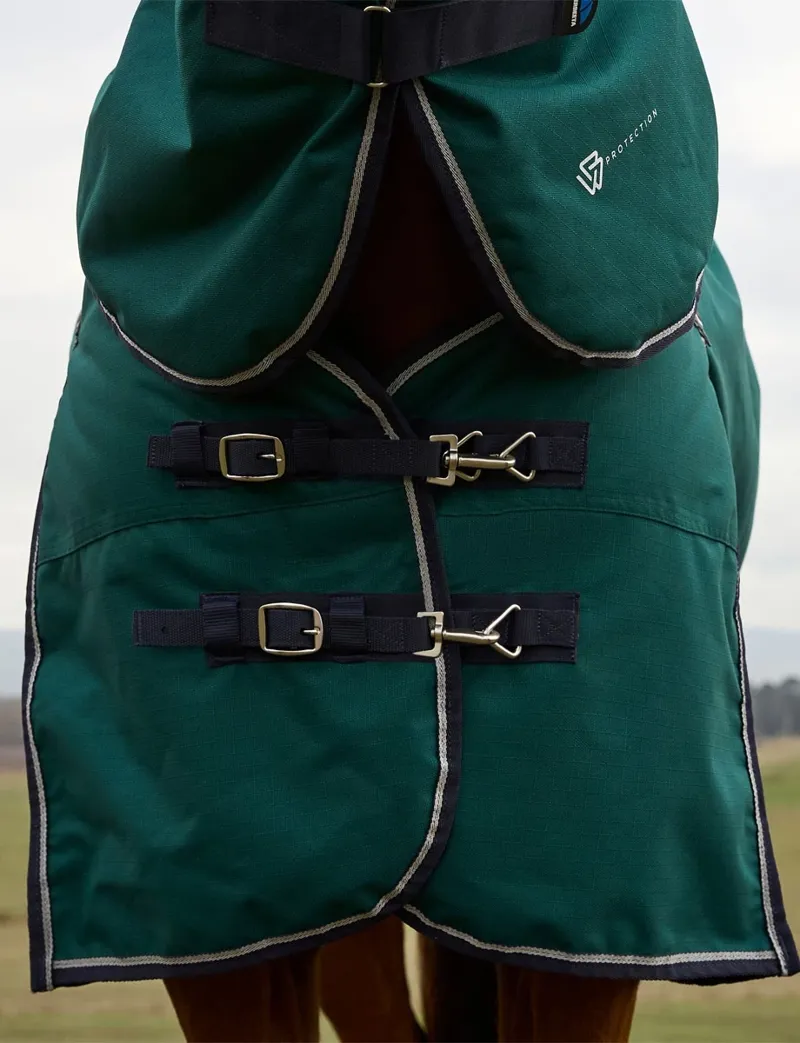 WeatherBeeta ComFiTec Plus Dynamic 360g Turnout Detach-A-Neck - Forest Green/Navy-3