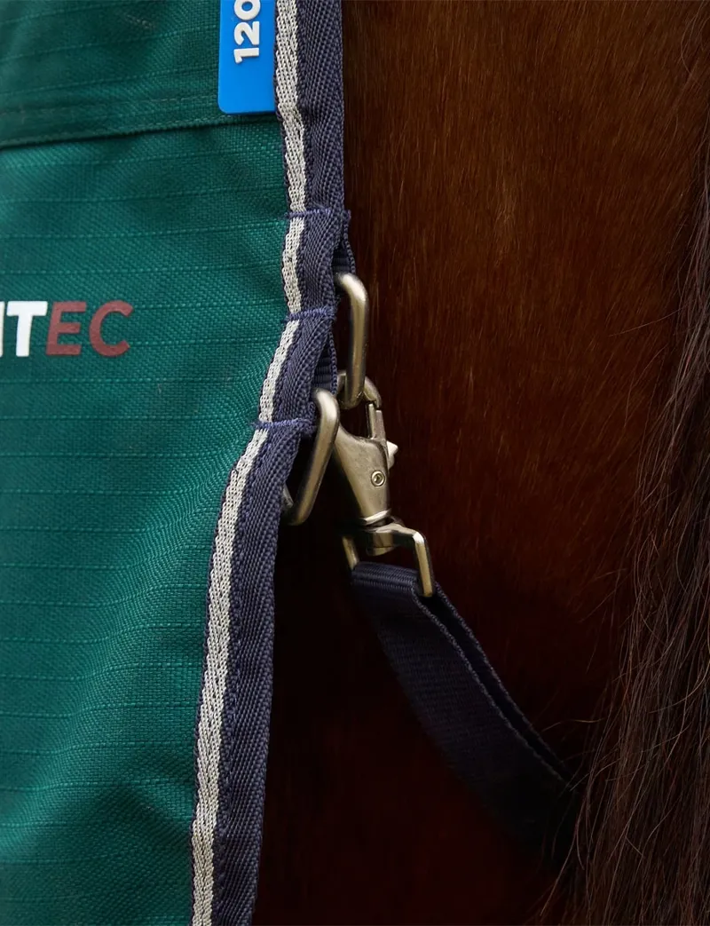 WeatherBeeta ComFiTec Plus Dynamic 360g Turnout Detach-A-Neck - Forest Green/Navy-10
