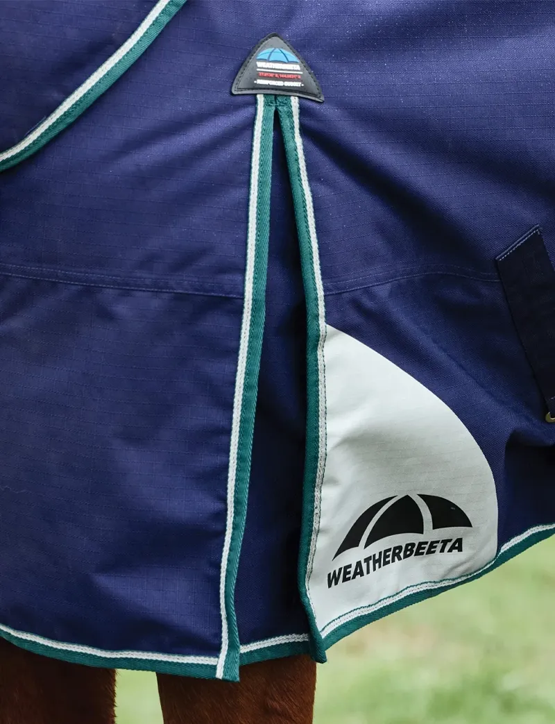 WeatherBeeta ComFiTec Plus Dynamic 360g Turnout Detach-A-Neck - Navy/Forest Green-3