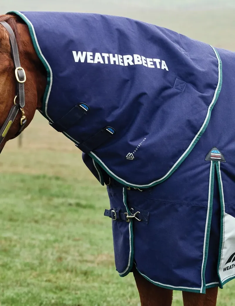 WeatherBeeta ComFiTec Plus Dynamic 360g Turnout Detach-A-Neck - Navy/Forest Green-2