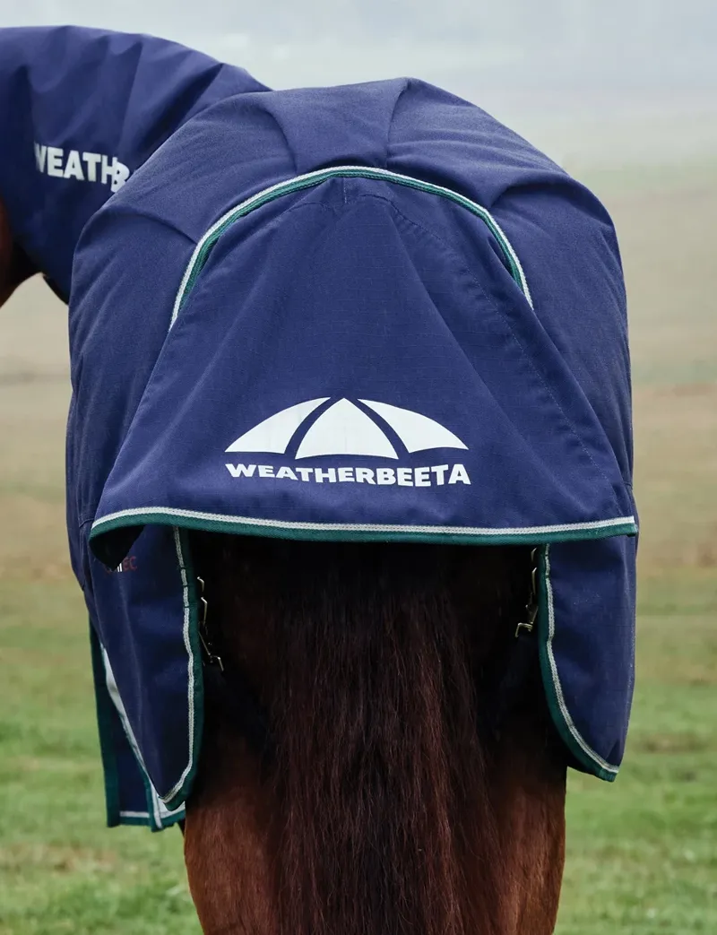 WeatherBeeta ComFiTec Plus Dynamic 360g Turnout Detach-A-Neck - Navy/Forest Green-4
