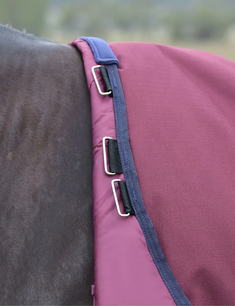 WeatherBeeta ComFiTec Essential 220g Turnout Rug - Burgundy/Navy-4