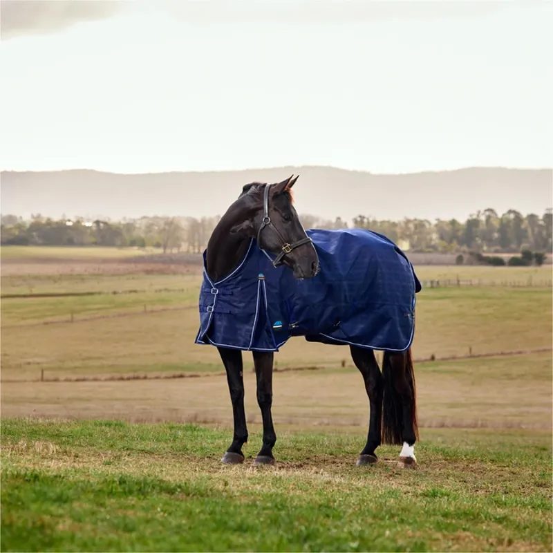 WeatherBeeta ComFiTec 220Gg Prelim Turnout Rug - Navy Embossed Plaid
