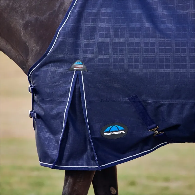 WeatherBeeta ComFiTec 220Gg Prelim Turnout Rug - Navy Embossed Plaid-3