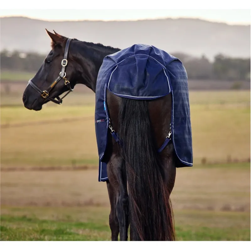 WeatherBeeta ComFiTec 220Gg Prelim Turnout Rug - Navy Embossed Plaid-5