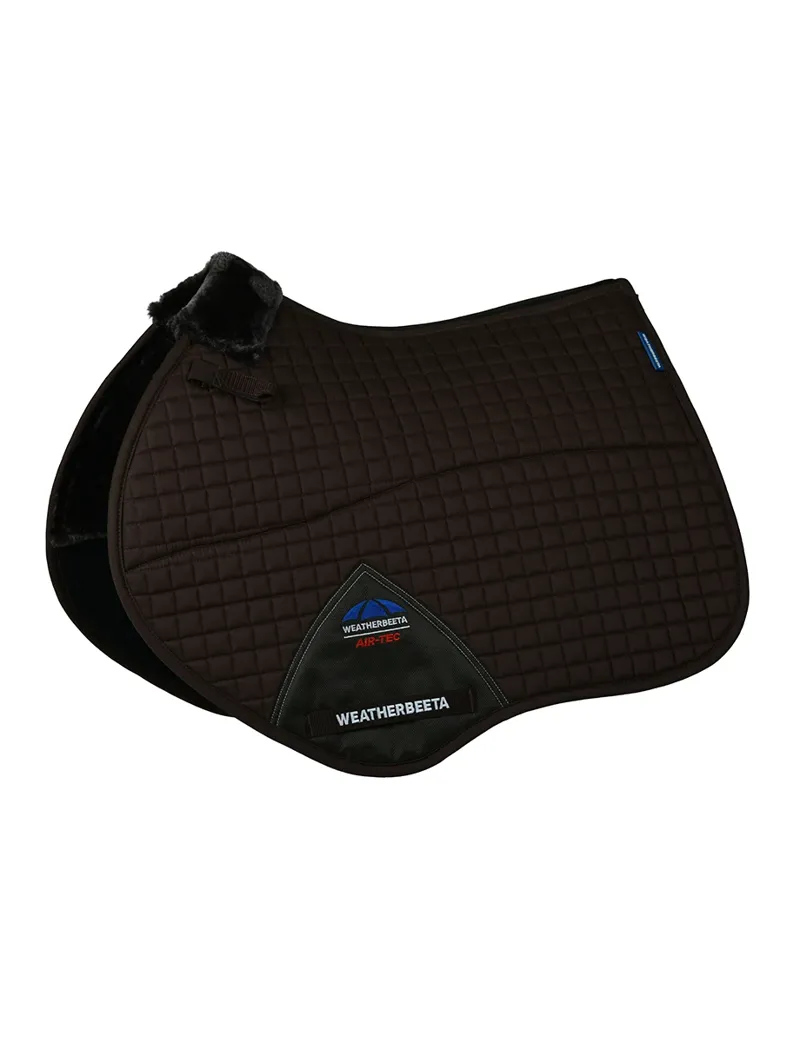 WeatherBeeta Prime Air-Tec Comfy Fleece Jump Shaped Saddle Pad - Brown/Brown