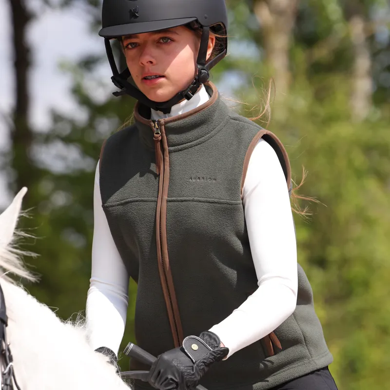 Shires Aubrion Children's Core Fleece Gilet - Green-1