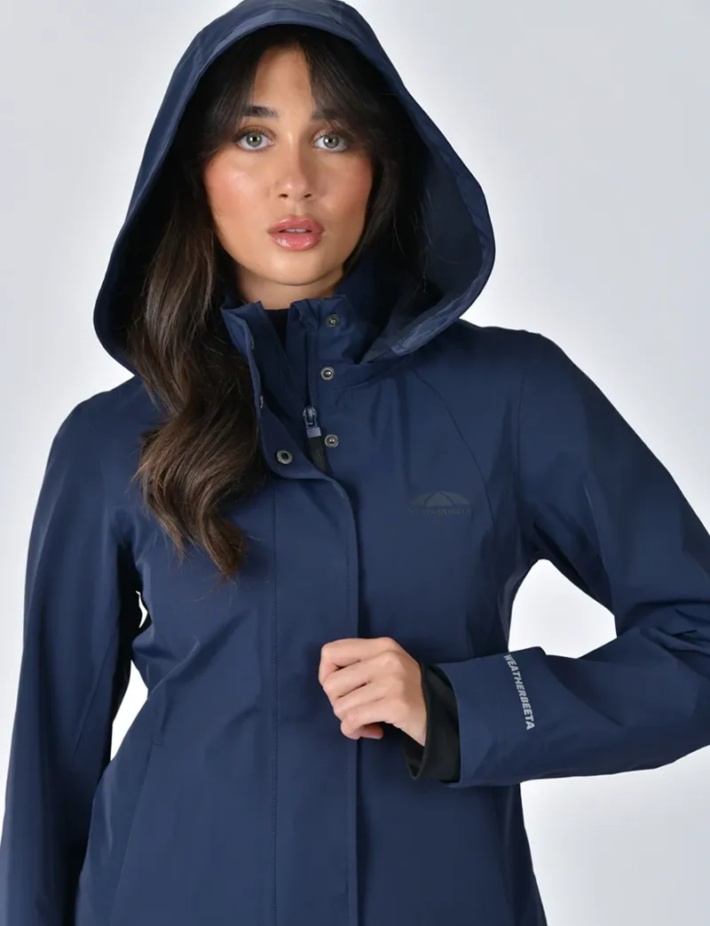WeatherBeeta Protect Waterproof Riding  Ladies Jacket - Navy-3