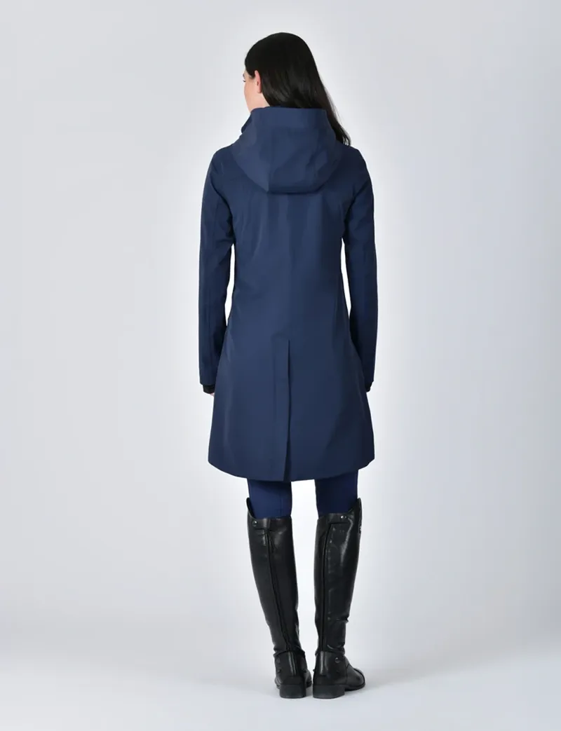 WeatherBeeta Protect Waterproof Longline Ladies Riding Jacket - Navy-3