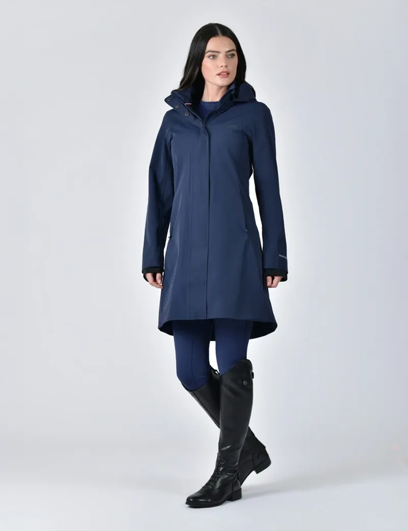 WeatherBeeta Protect Waterproof Longline Ladies Riding Jacket - Navy-1