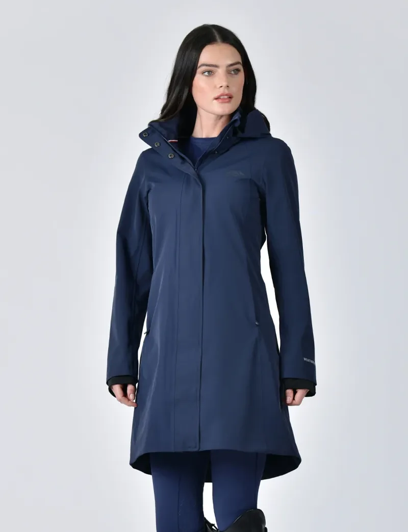 WeatherBeeta Protect Waterproof Longline Ladies Riding Jacket - Navy