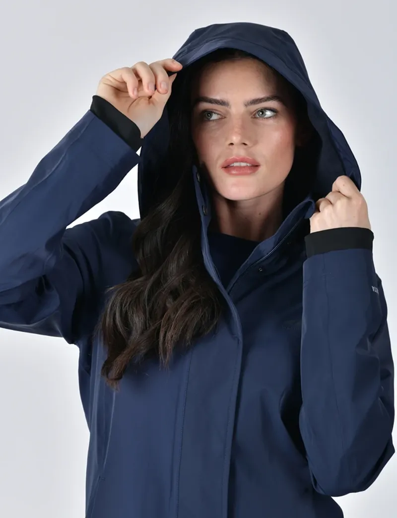 WeatherBeeta Protect Waterproof Longline Ladies Riding Jacket - Navy-7