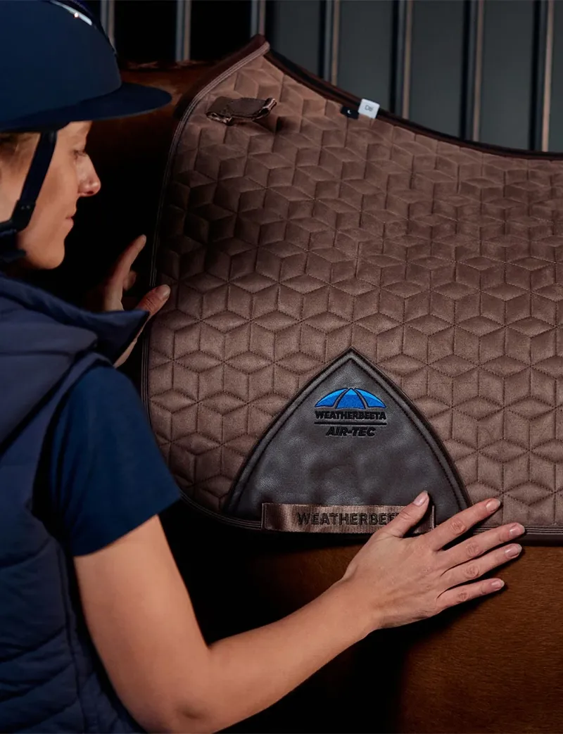 WeatherBeeta Suede Elite Air-Tec Dressage Saddle Pad - Fawn-2