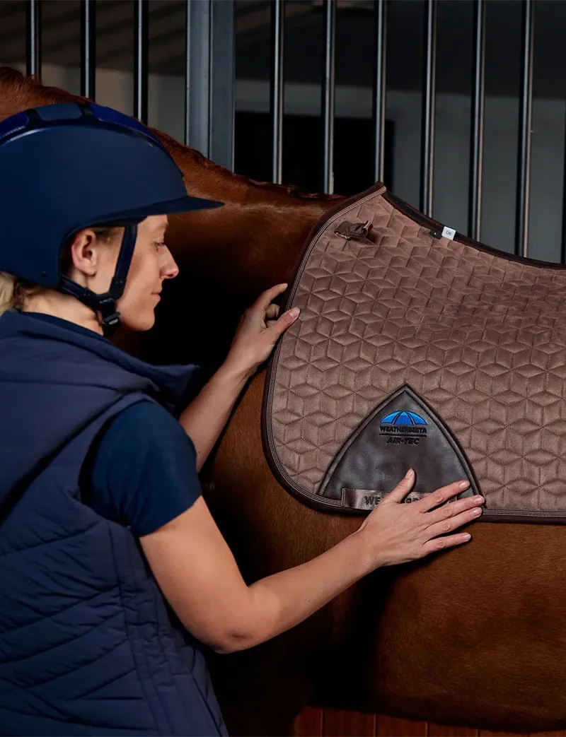 WeatherBeeta Suede Elite Air-Tec Dressage Saddle Pad - Fawn-5