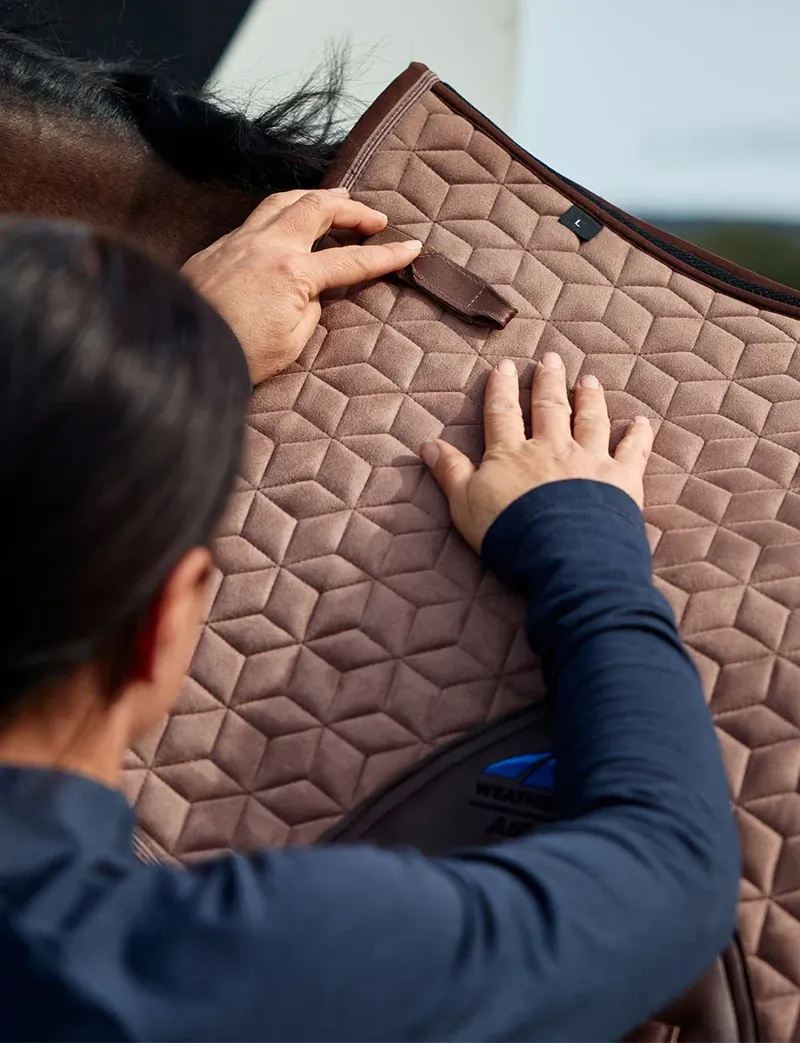 WeatherBeeta Suede Elite Air-Tec Jump Shaped Saddle Pad - Fawn-5