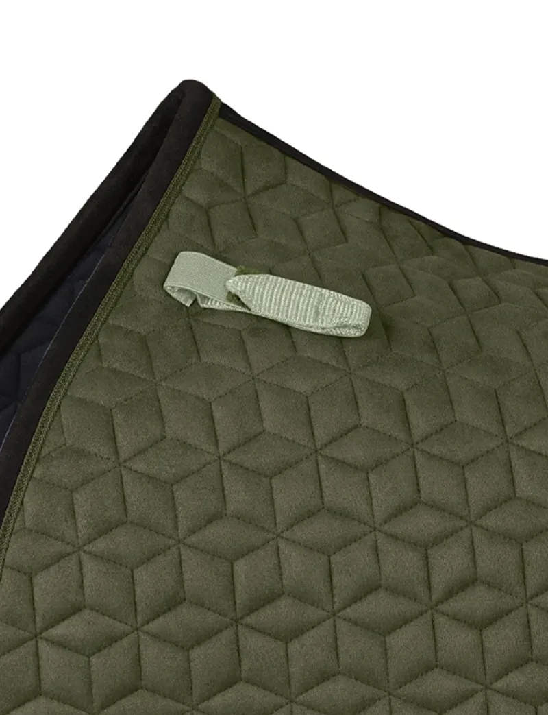 WeatherBeeta Suede Elite Air-Tec Jump Shaped Saddle Pad - Olive-6