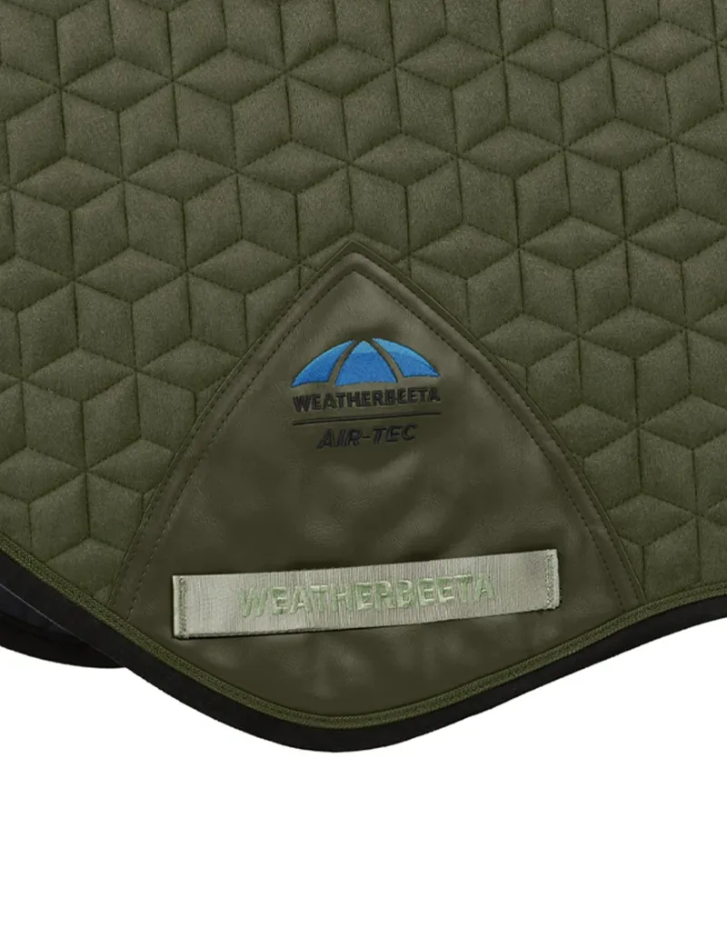 WeatherBeeta Suede Elite Air-Tec Jump Shaped Saddle Pad - Olive-2