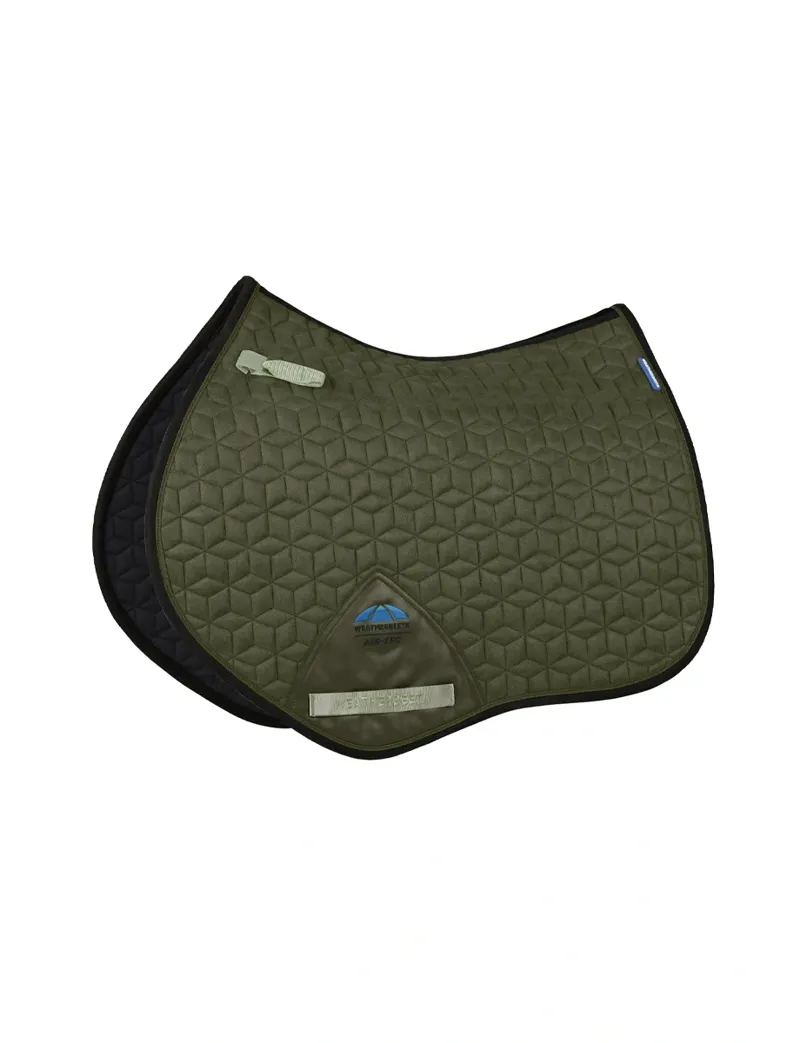 WeatherBeeta Suede Elite Air-Tec Jump Shaped Saddle Pad - Olive