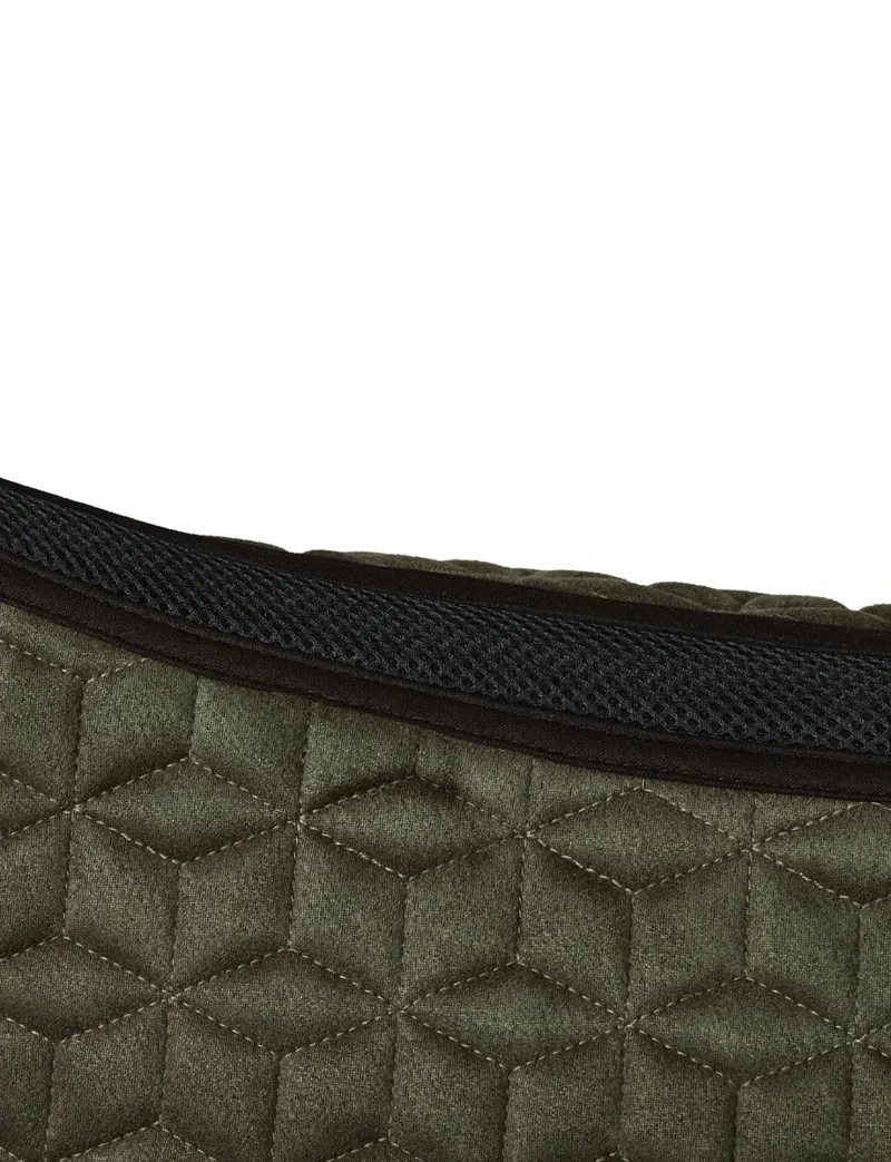 WeatherBeeta Suede Elite Air-Tec Jump Shaped Saddle Pad - Olive-4