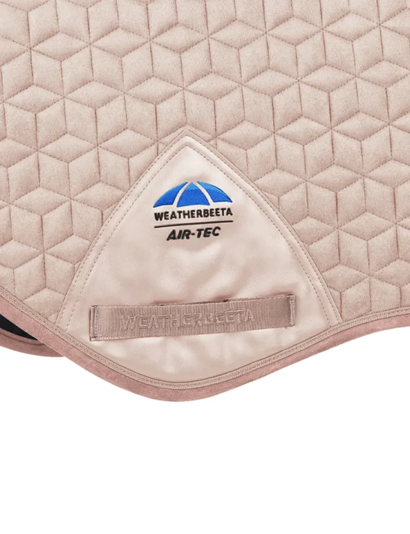 WeatherBeeta Suede Elite Air-Tec Jump Shaped Saddle Pad - Rose Quartz-2
