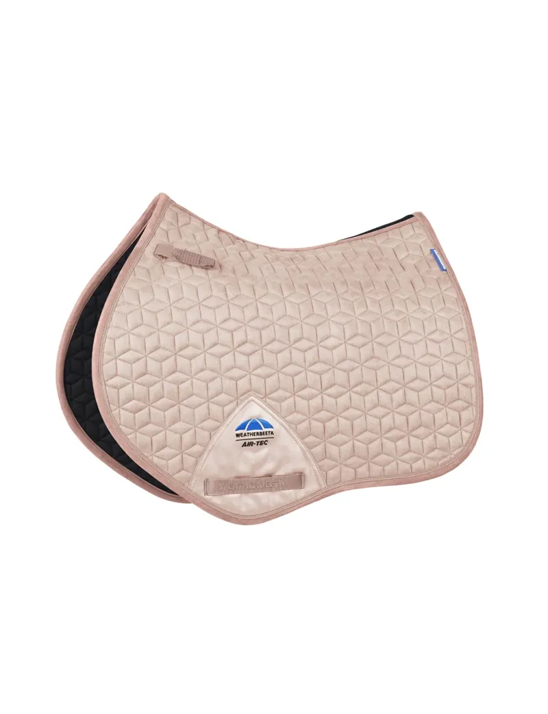 WeatherBeeta Suede Elite Air-Tec Jump Shaped Saddle Pad - Rose Quartz