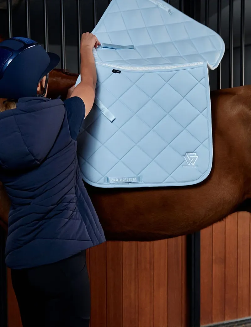 WeatherBeeta Soft Shell Pro 3D Air-Tec Dressage Saddle Pad - Mist Blue-3
