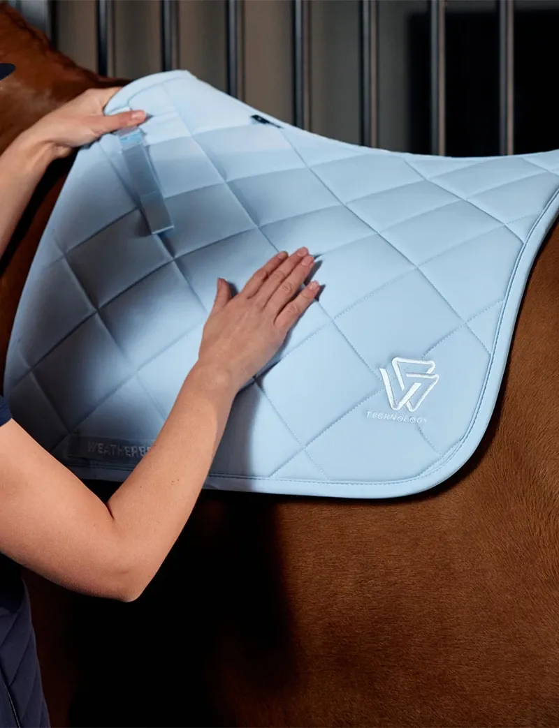 WeatherBeeta Soft Shell Pro 3D Air-Tec Dressage Saddle Pad - Mist Blue-4