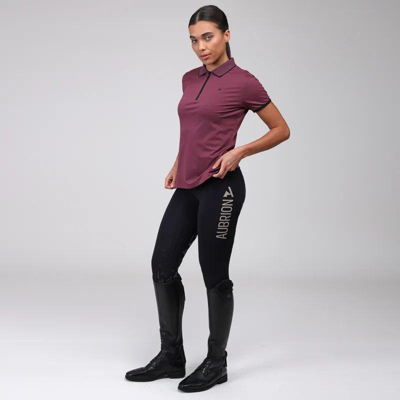 Shires Aubrion React Ladies Tech Polo - Mauve-3