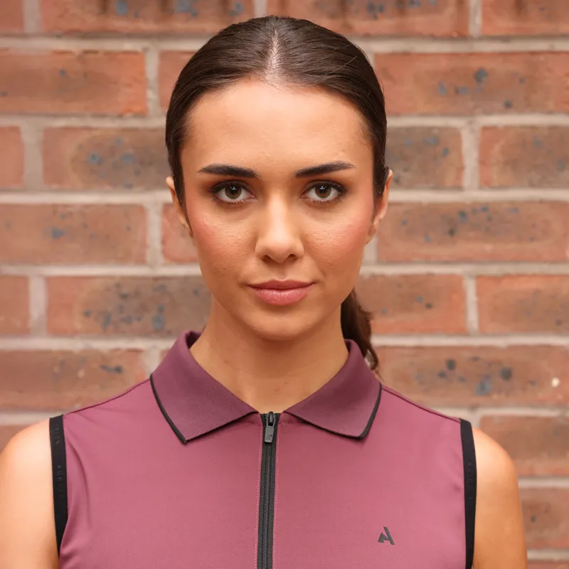 Shires Aubrion React Ladies Sleeveless Tech Polo - Mauve-6