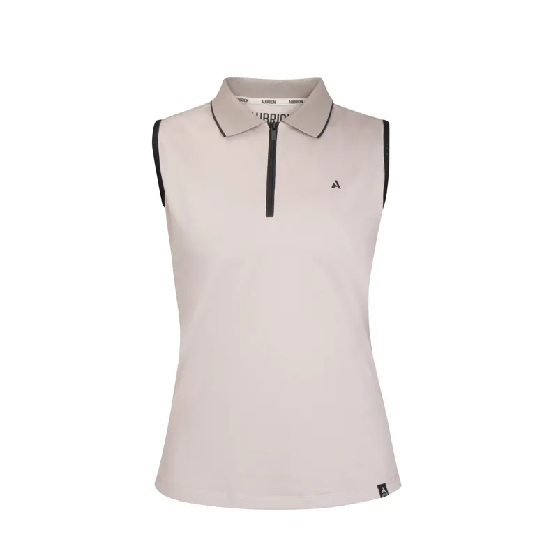 Shires Aubrion React Ladies Sleeveless Tech Polo - Sand