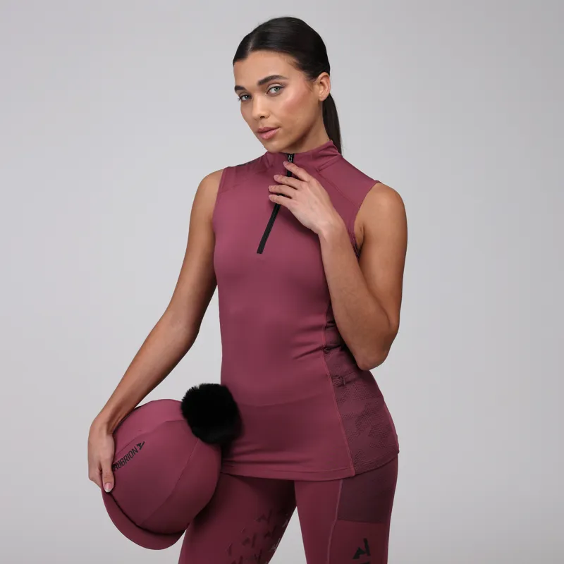 Shires Aubrion React Ladies Sleeveless Base Layer - Mauve-1