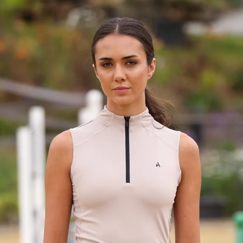 Shires Aubrion React Ladies Sleeveless Base Layer - Sand-1