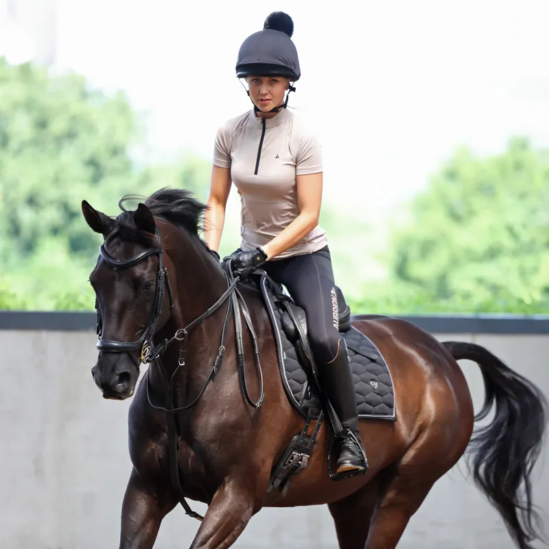 Shires Aubrion React Ladies Short Sleeve Base Layer - Sand-5