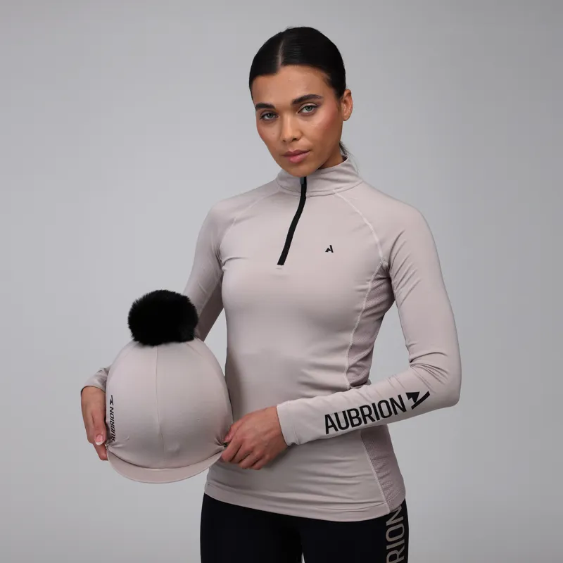 Shires Aubrion React Ladies Long Sleeve Base Layer - Sand-2