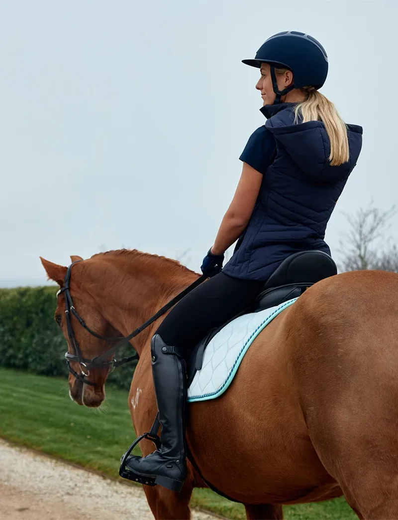 WeatherBeeta Velvet Dressage Saddle Pad - Blue-8