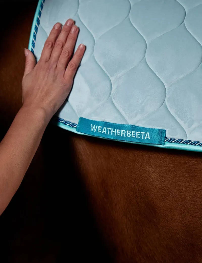 WeatherBeeta Velvet Dressage Saddle Pad - Blue-10