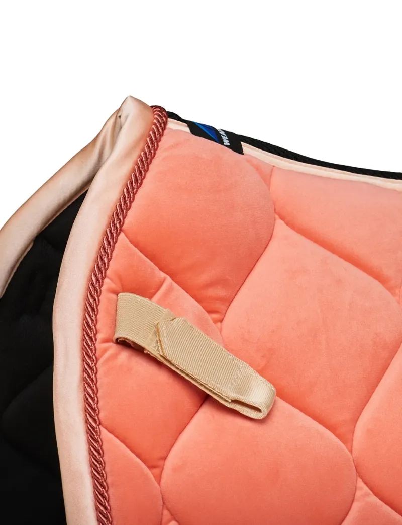 WeatherBeeta Velvet Dressage Saddle Pad - Coral-4